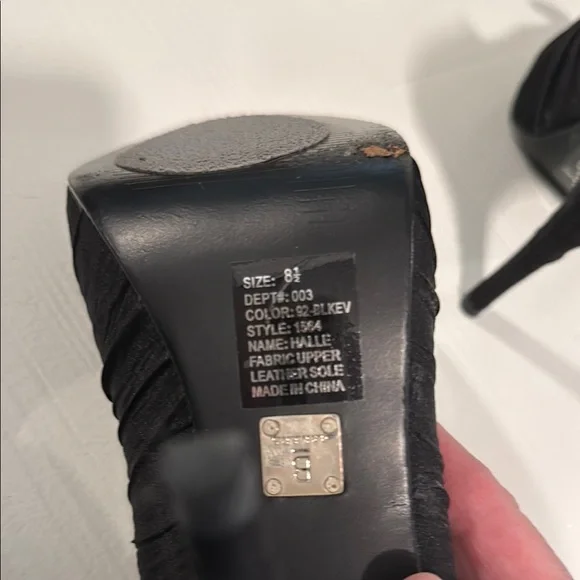 Black Peep-Toe Heels - Picture 7 of 9